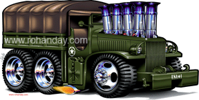 1942 GMC 6x6 Truck Cartoon
